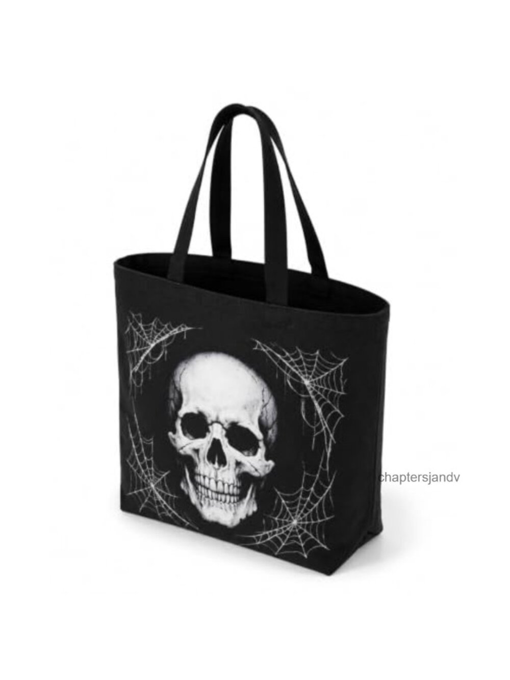 Halloween Skull Canvas Tote Bag Trick or Treat 14 Inch Reusable